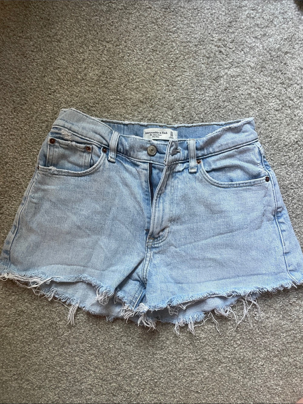 Abercrombie & Fitch Light Wash Denim Cutoff Shorts